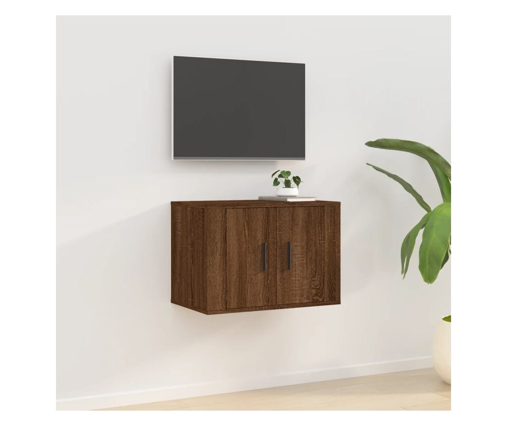 Fali TV-szekrny, barna tlgy, 57x34,5x40 cm