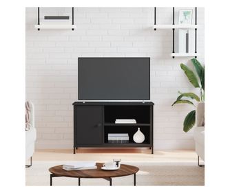 Comodă TV, negru, 80x40x50 cm, lemn prelucrat