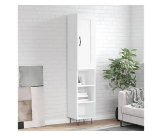 Magas, fehr szekrny, 34,5x34x180 cm, feldolgozott fa