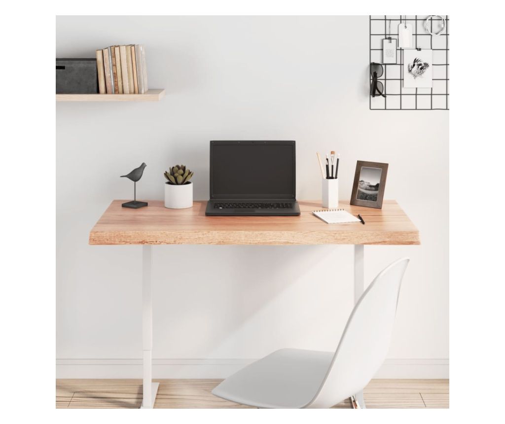 Svetlo rjava namizna plošča 100x50x4 cm, masiven hrastov les, obdelan