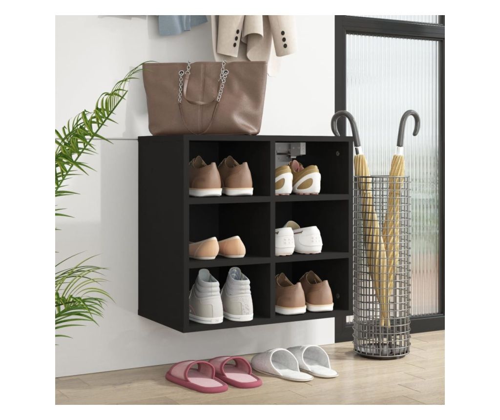 Shoe Cabinet, Black, 52.5x30x50 cm