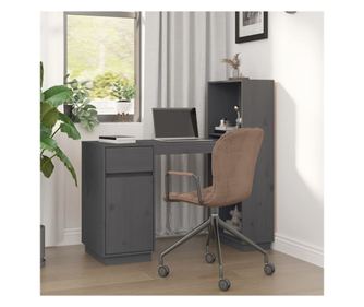 Pisarna, siva, 110x53x117 cm, masivno borovo leso