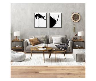 Πλαϊνό τραπέζι, 2 τεμ. Καπνιστή δρυς 40x40x40 εκ. ξύλο μηχανικής κατεργασίας