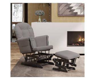 Sedežna garnitura s taburejem, svetlo siva, tekstilni material