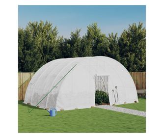 Staklenik s čeličnim okvirom, bijeli, 24 m², 6x4x2,85 m