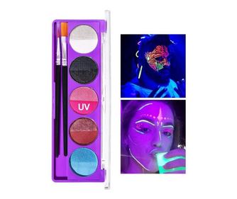 Paleta za ličenje obraza in telesa, Handaiyan, UV Neon, Paint Dream Kit, 10 barv, 02