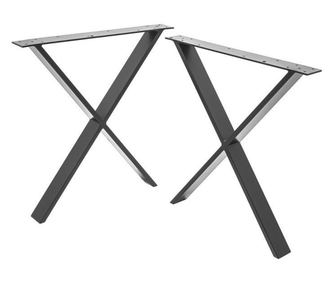 Set 2 Picioare Metalice Masa, Stil Scandinav, Forma X, Vopsire in Camp Electrostatic, Finisaje Premium