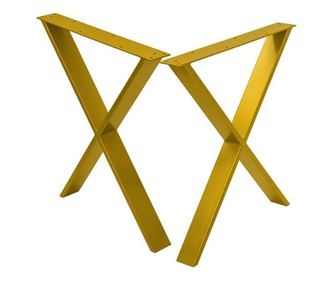 Set 2 Picioare Metalice Masa, Stil Scandinav, Forma X, Vopsire in Camp Electrostatic, Finisaje Premium