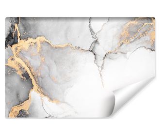 Fototapet Muralo imitatia unei placi de marmura cu elemente aurii decor pentru camera de zi sau birou  90x60