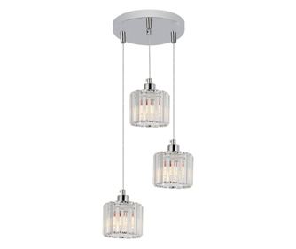 Agora Lighting, KWARC, viseča svetilka, 3 x E27, krom, premer: 56 cm