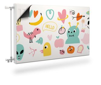 Magnet Muralo, decor radiator, monstri colorati, de basm stil pentru camera unui copil  100x60