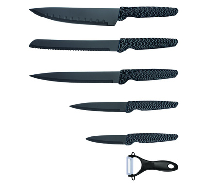 Комплект ножове от 6 части, въглеродни