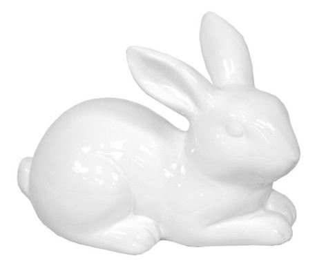 Figurina de portelan iepuras, alb, 14,5x8x10 cm