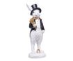 Figurina iepurasi in costum, alb/negru/auriu, 30,5x9,5x10 cm