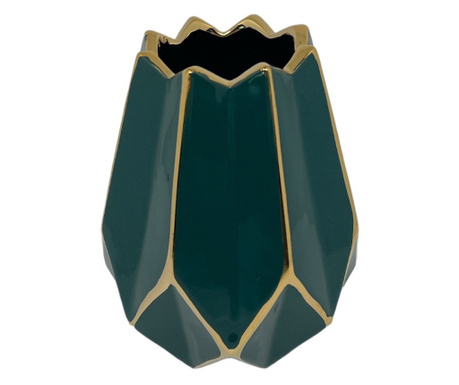 Керамична ваза в тъмнозелен цвят, 15h см
