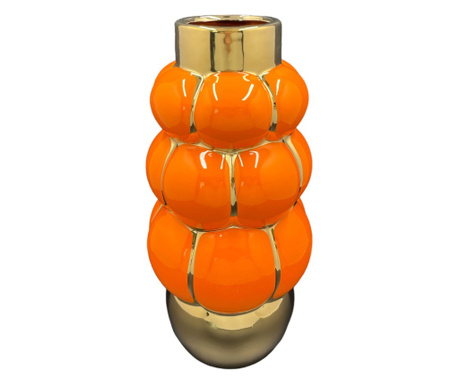 Керамична ваза в оранжев цвят, 30h см
