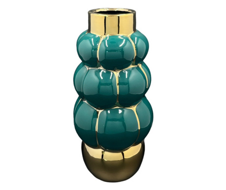 Керамична ваза в тъмнозелен цвят, 30h см