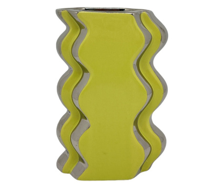 Керамична ваза в зелен цвят, 18h см