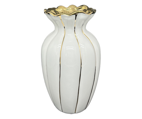 Vaza ceramica de culoare alba, 25h cm
