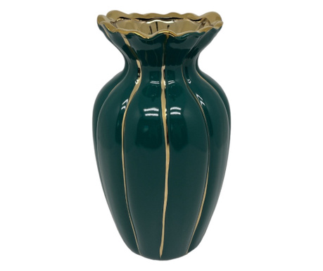 Vaza ceramica de culoare verde inchis, 25h cm