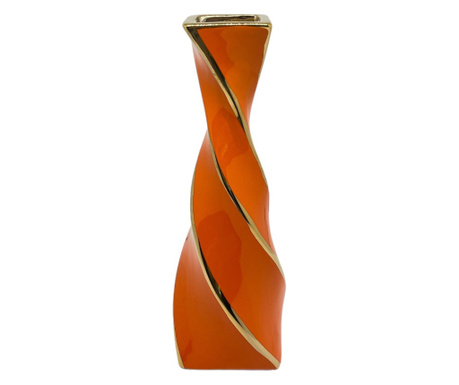 Керамична ваза в оранжев цвят, 28h см