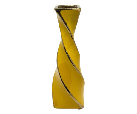 Керамична ваза в жълт цвят, 28h см
