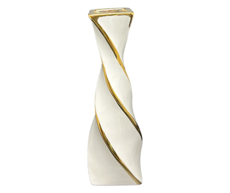 Керамична ваза в бял цвят, 28h см