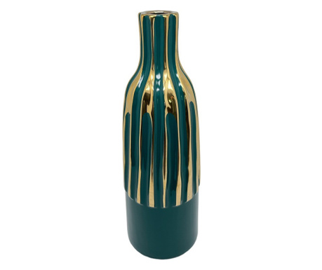 Керамична ваза в тъмнозелен цвят, 36h см