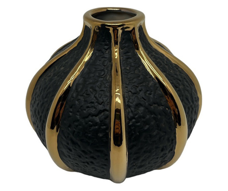 Керамична ваза в черен цвят, 15h см