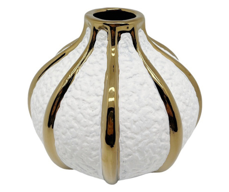 Керамична ваза в бял цвят, 15h см