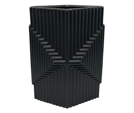 Керамична ваза в черен цвят, 28h см