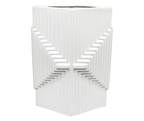 Керамична ваза в бял цвят, 28h см