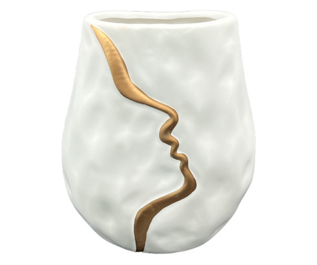Керамична ваза в бял цвят, 20h см