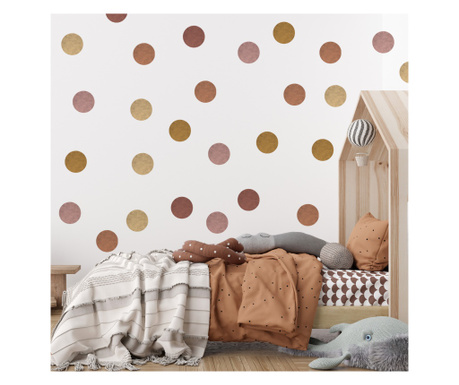 Autocolante Muralo puncte bej decor frumos pentru camera sau dormitorul copiilor  95x60