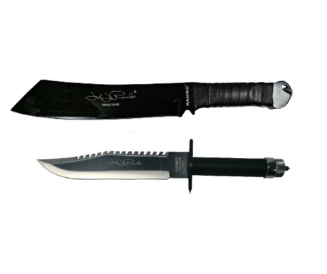 Комплект Ловен нож, 40 см и Рамбо Мачете 56.5 см, IdeallStore®, Обвивка