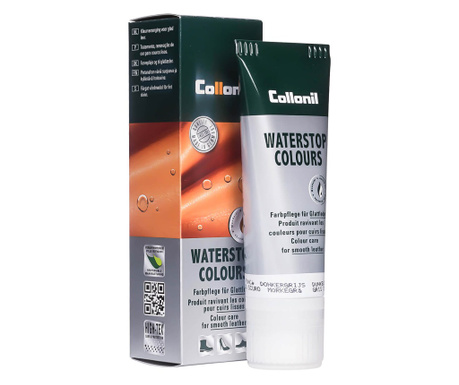 Crema de pantofi cu ulei de migdale Collonil Waterstop Colours, 75 ml, gri inchis