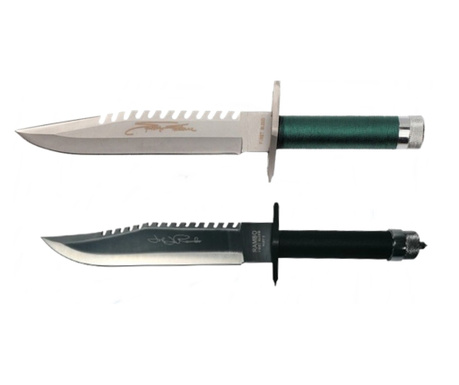 Комплект от два ловни ножа First Blood, IdeallStore®, Неръждаема стомана, Обвивка