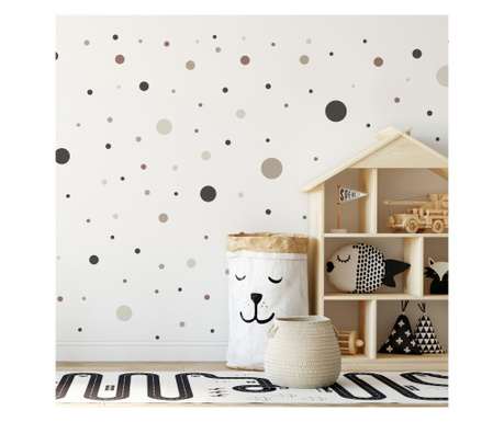 Autocolante Muralo puncte bej abstracte, diverse dimensiuni decor pentru camera unui copil  60x30