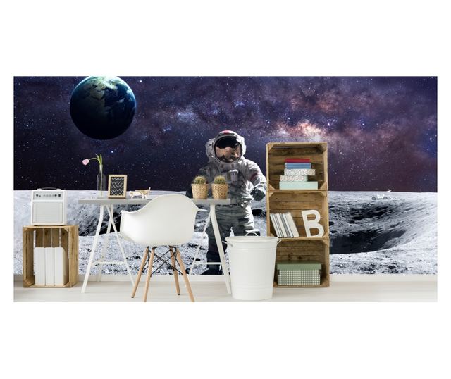Muralo Fotótapéta űrhajós az űrben, galaxisban modern stílusú dekoráció egy tinédzser szobájába 135x90cm
