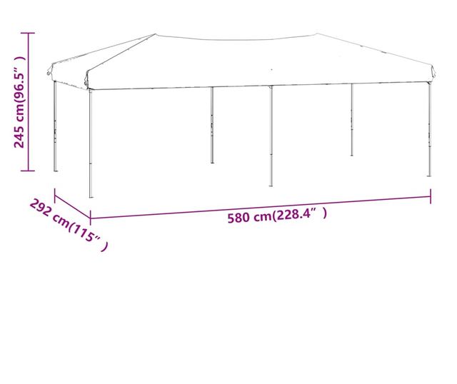 antracitszürke összecsukható rendezvénysátor 3 x 6 m