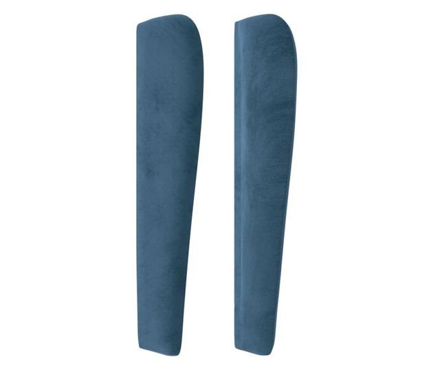 Tăblie pat cu urechi albastru închis 147x23x118/128 cm catifea