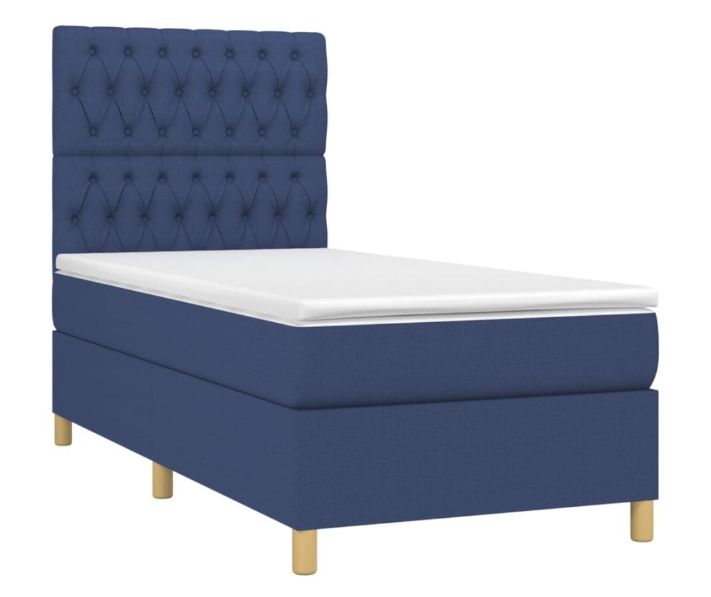 Krevet s madracem i LED rasvjetom, plavi, 120x200 cm, tekstil - 3