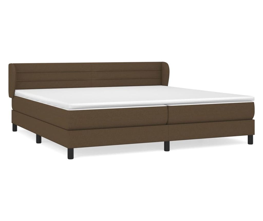 Boxspring krevet s madracem, tamnosmeđi, 200x200 cm, tekstil - 2