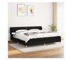 Boxspring krevet s madracem, crni, 200x200 cm, tekstil thumbnail 1