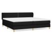 Boxspring krevet s madracem, crni, 200x200 cm, tekstil thumbnail 2
