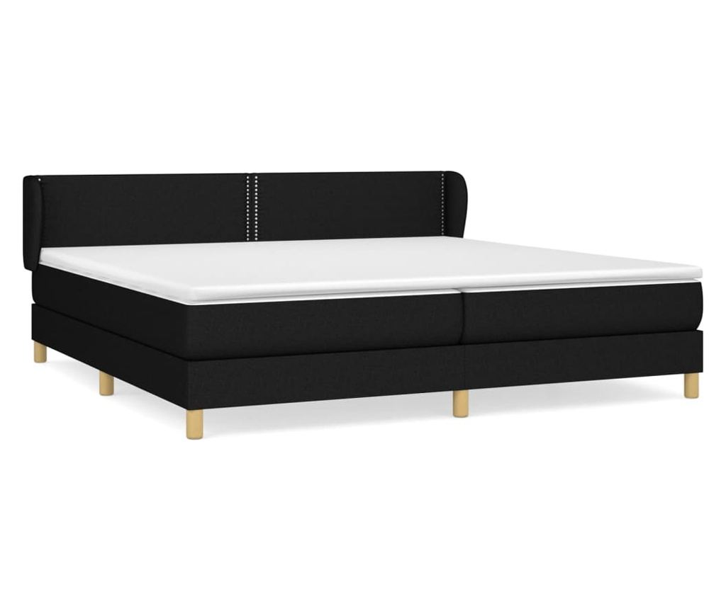 Boxspring krevet s madracem, crni, 200x200 cm, tekstil - 2