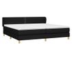 Boxspring krevet s madracem, crni, 200x200 cm, tekstil thumbnail 3