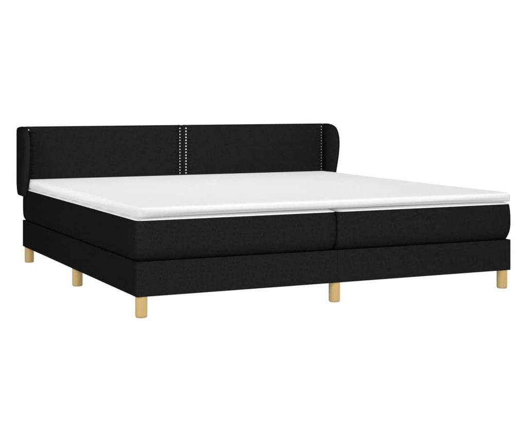 Boxspring krevet s madracem, crni, 200x200 cm, tekstil - 3
