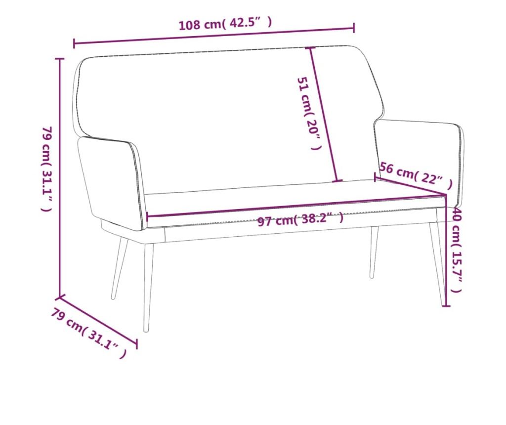 Пейка, розова, 108x79x79 см, кадифе - 8