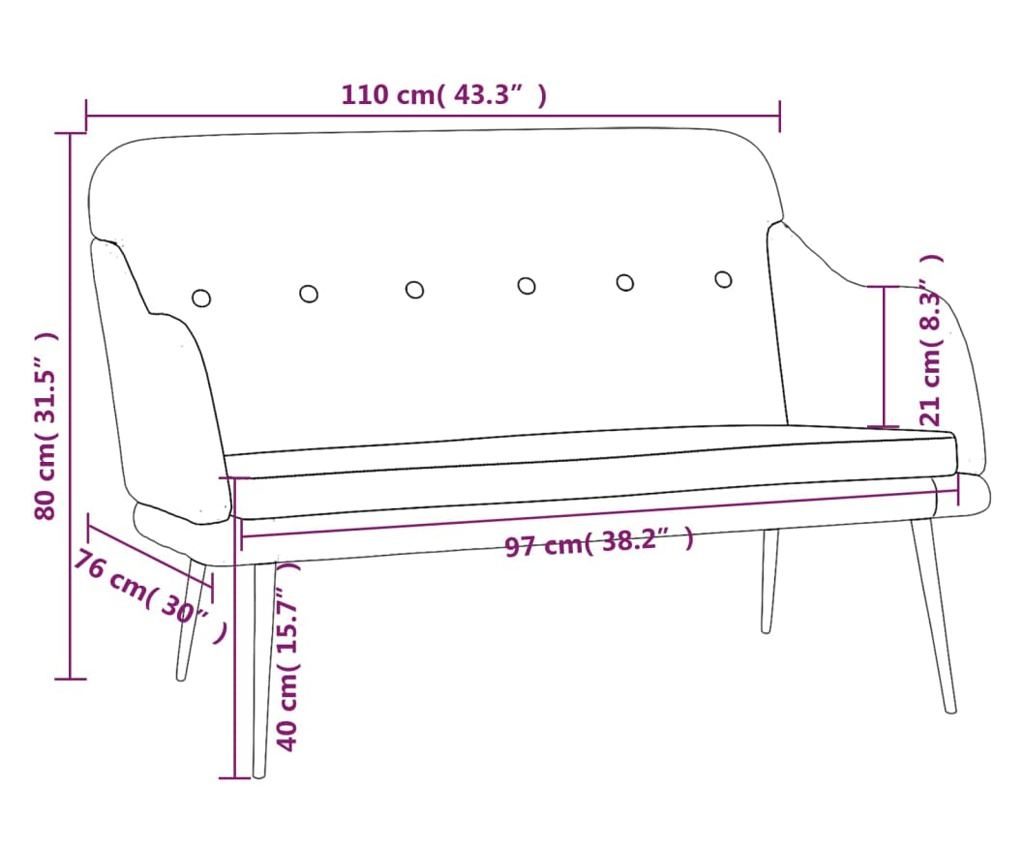 Пейка, черна, 110x76x80 см, текстил - 8